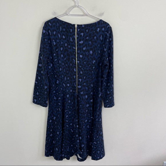Kate Spade Broome Street Blue Leopard Ponte Dress Size 14 - Picture 8 of 12
